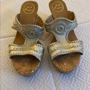 Jack Roger Platinum Cork Wedges size 8.5M